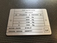 FIAT VIN label,  FIAT ID label , FIAT VIN LABEL poduction, production plate 